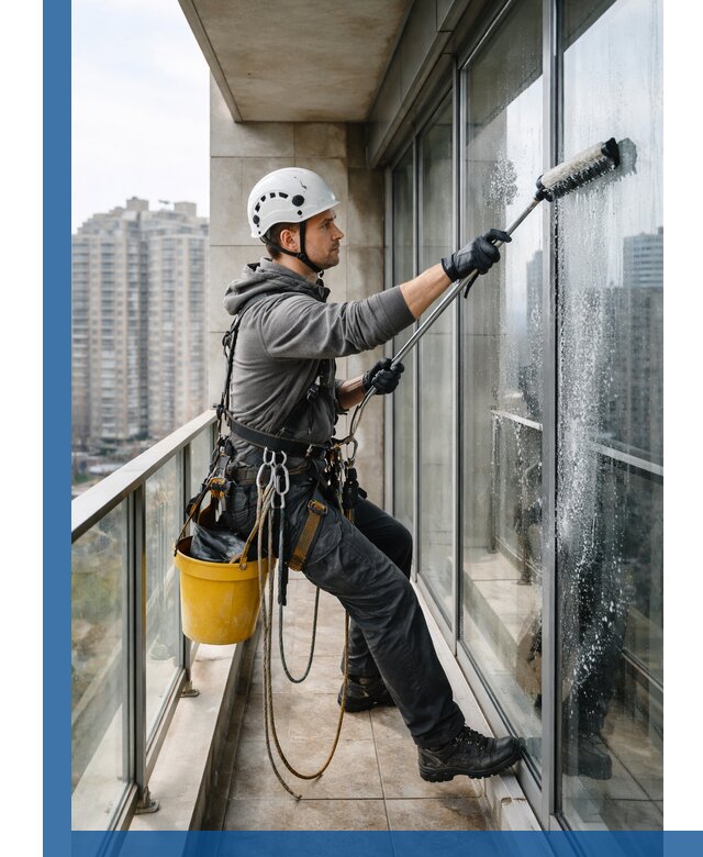 Профессиональная мойка балконного остекления в Глазове