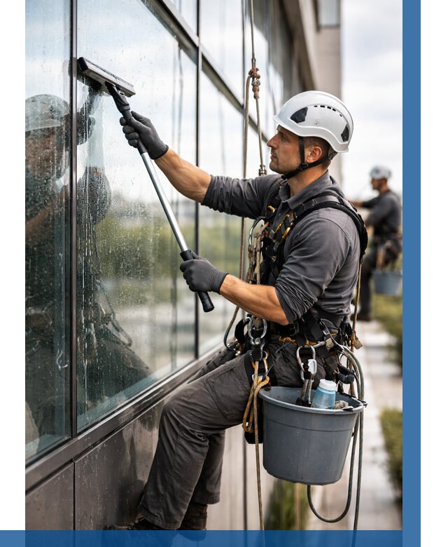 Мойка стеклянных фасадов в Глазове от 204 р. | ВЫСОТНИК-Глз