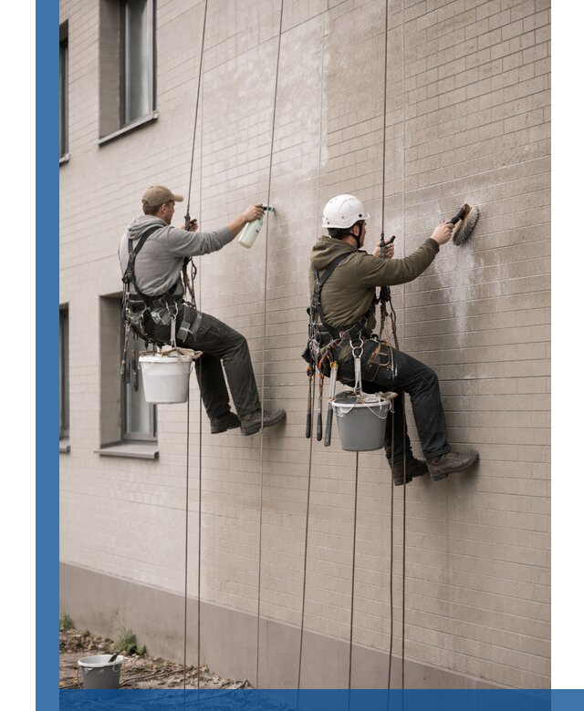 Удаление высолов с фасада зданий в Глазове без повреждений и следов