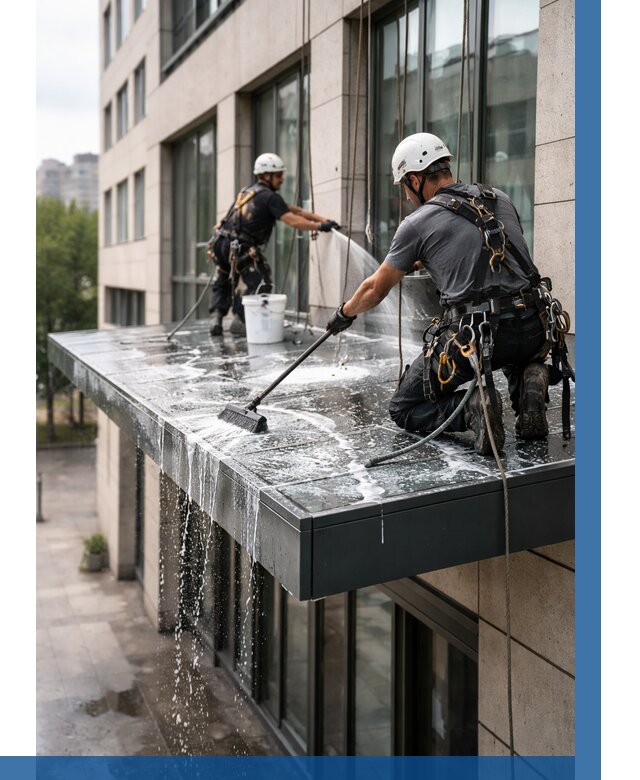 Мойка козырьков и навесов в Глазове от 3571 р. | ВЫСОТНИК-Глз