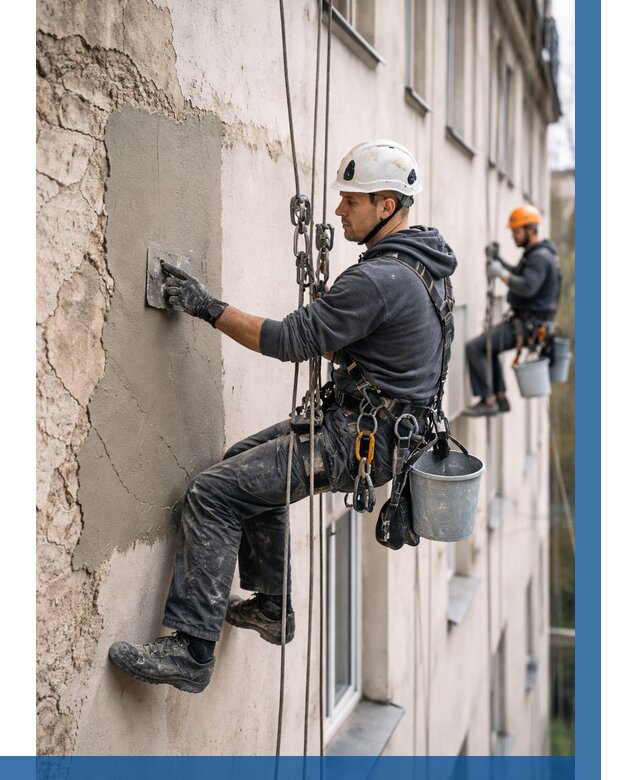 Восстановление штукатурки фасада в Глазове от 1224 р. | ВЫСОТНИК-Глз