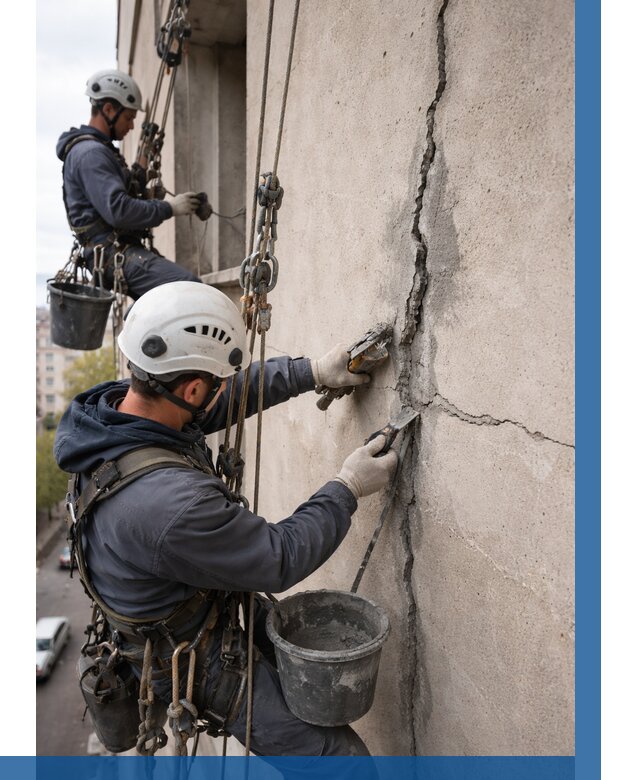 Заделка трещин на фасаде в Глазове от 918 р. | ВЫСОТНИК-Глз