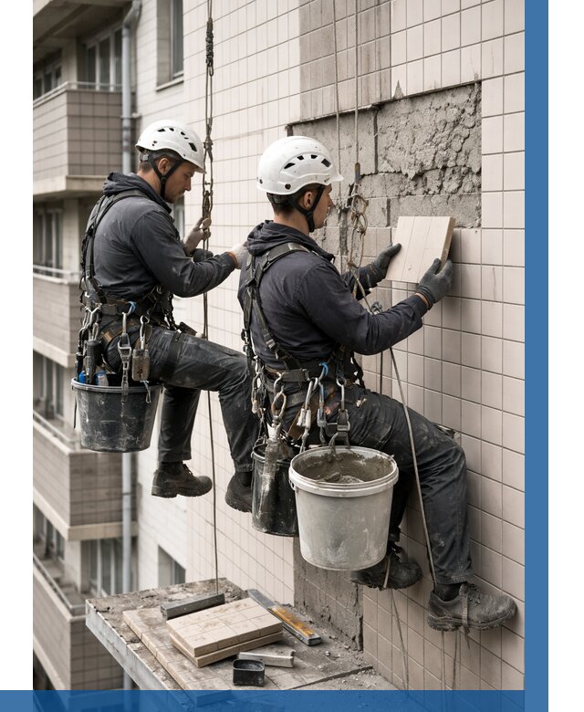 Ремонт облицовки фасада плиткой в Глазове от 1837 р. | ВЫСОТНИК-Глз