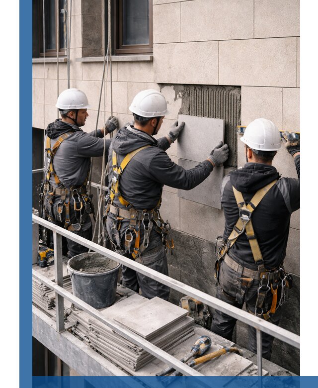 Ремонт облицовки фасада плиткой в Глазове с гарантией