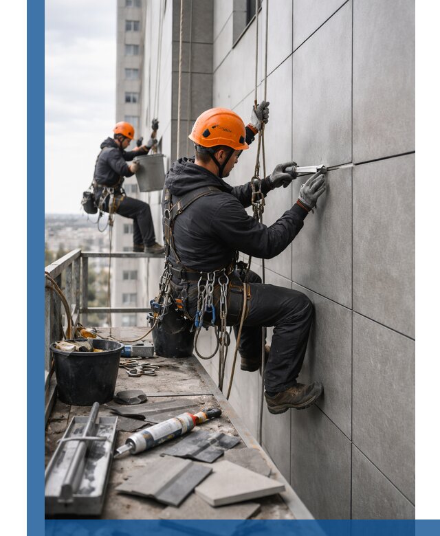 Профессиональный ремонт фасада из керамогранита в Глазове