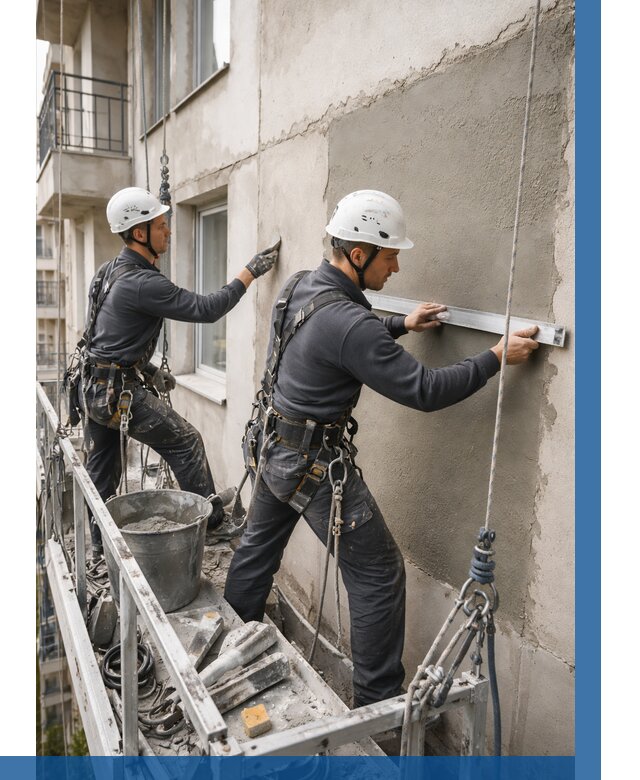 Штукатурка фасада на высоте в Глазове от 918 р. | ВЫСОТНИК-Глз