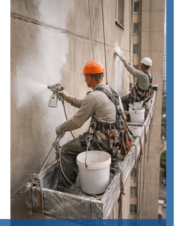 Грунтовка фасада на высоте в Глазове от 122 р. | ВЫСОТНИК-Глз