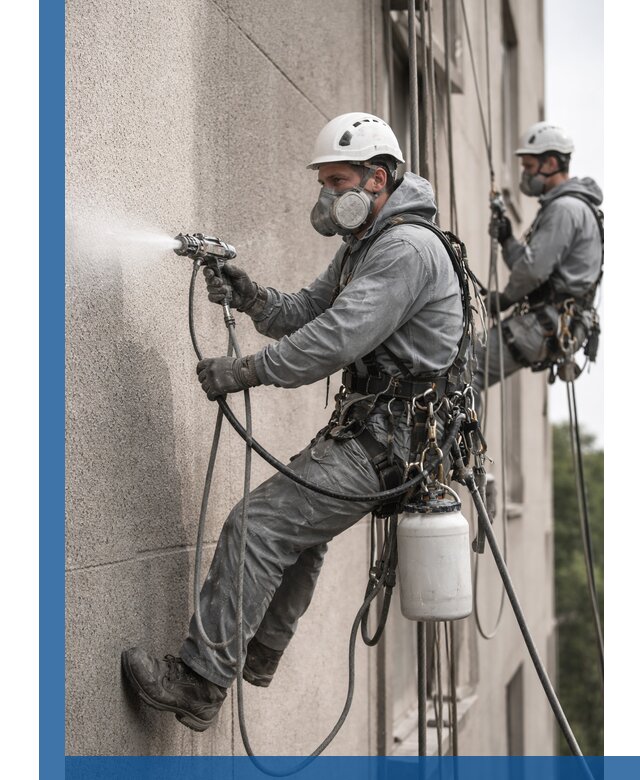 Безвоздушная покраска фасадов зданий в Глазове профессионально