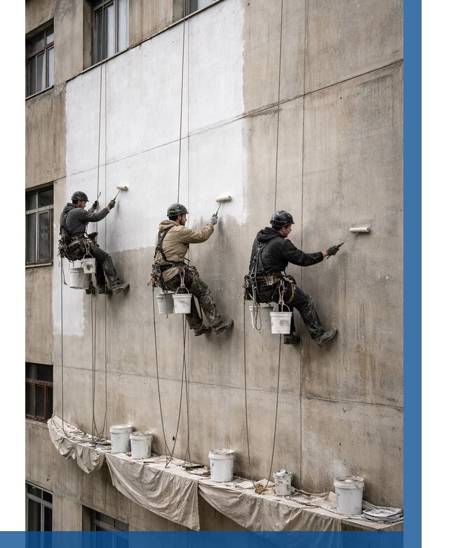 Покраска бетонного фасада в Глазове от 357 р за м2 | ВЫСОТНИК-Глз