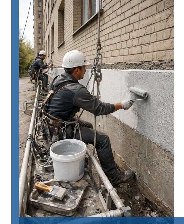 Окраска цоколя здания в Глазове профессионально и надежно
