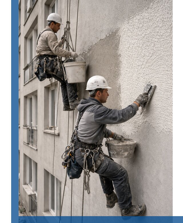 Нанесение декоративной штукатурки короед на фасад в Глазове