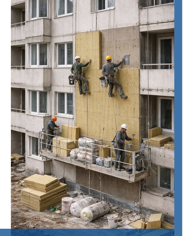 Утепление фасада минватой в Глазове от 1530 р. | ВЫСОТНИК-Глз