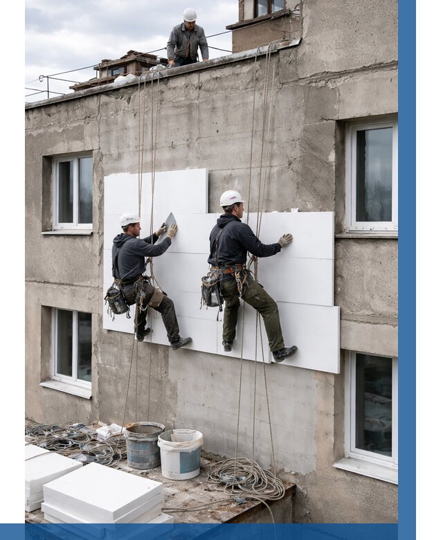 Утепление фасада пенополистиролом в Глазове от 1837 р. | ВЫСОТНИК-Глз