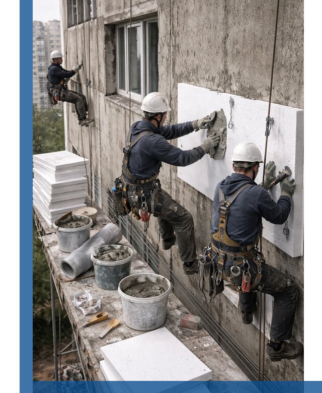 Утепление фасада пенополистиролом в Глазове под ключ