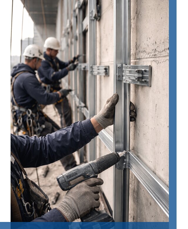 Монтаж подсистемы вентфасада в Глазове от 867 р. | ВЫСОТНИК-Глз