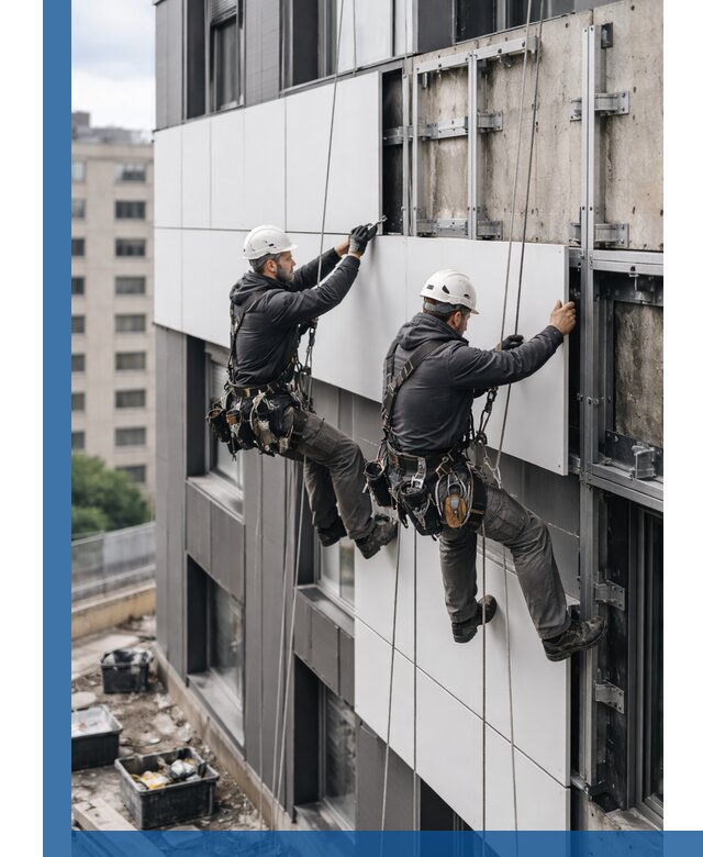 Монтаж композитных панелей фасада в Глазове под ключ