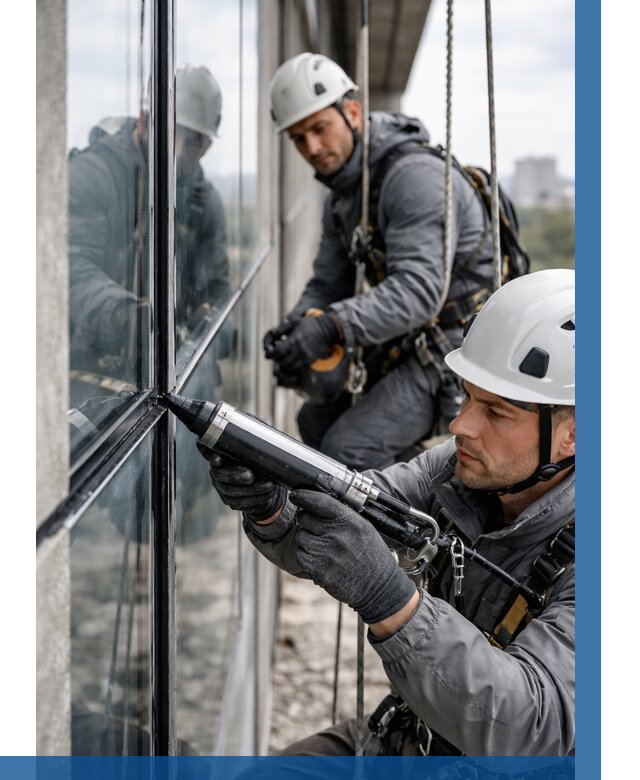 Герметизация витражных швов в Глазове от 663 р. | ВЫСОТНИК-Глз