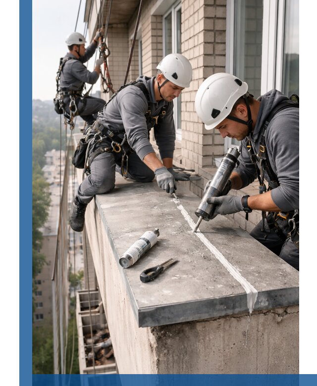 Герметизация балконного козырька в Глазове профессионально