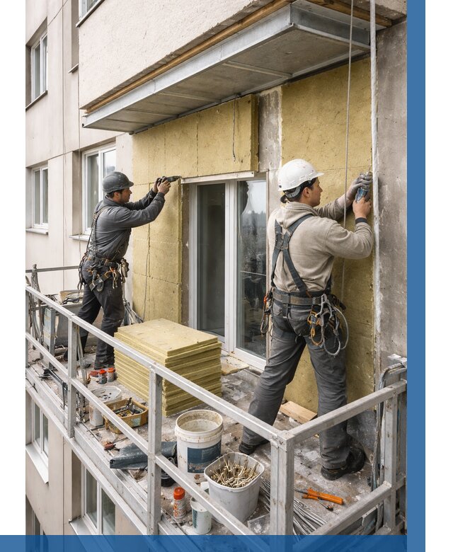 Утепление балкона снаружи в Глазове от 1632 р. под ключ ВЫСОТНИК-Глз