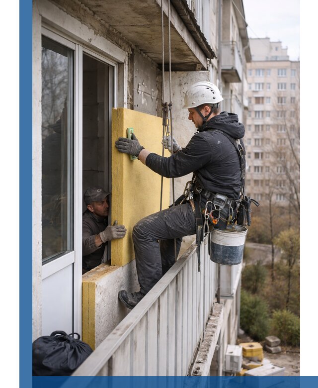 Профессиональное утепление балкона снаружи в Глазове под ключ