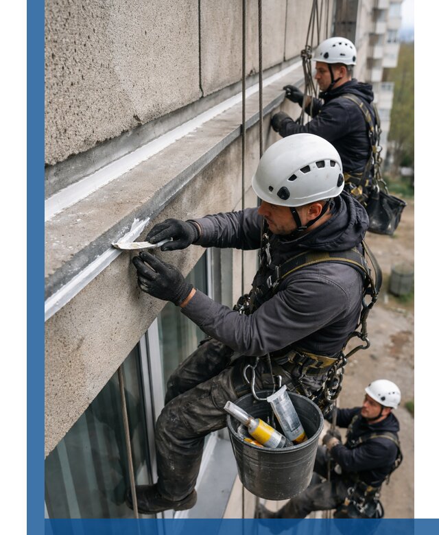 Герметизация примыкания балкона в Глазове под ключ с гарантией