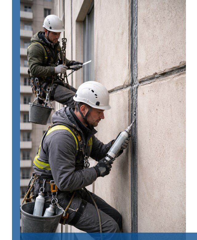 Герметизация деформационных швов фасада в Глазове качественно