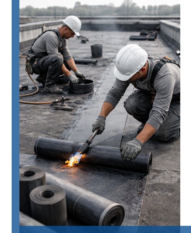 Ремонт рулонной кровли в Глазове герметизация и восстановление