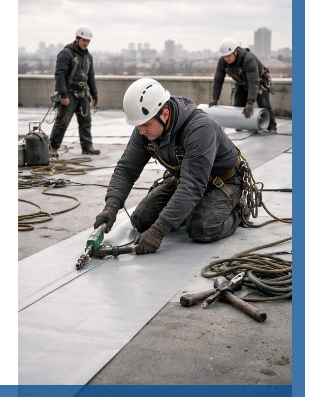 Ремонт мембранной кровли в Глазове от 1837 р./м2 | ВЫСОТНИК-Глз