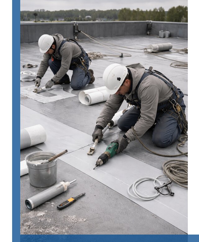 Ремонт мембранной кровли в Глазове качественно и с гарантией