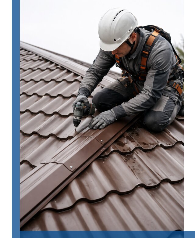 Ремонт металлочерепицы на крыше в Глазове профессионально