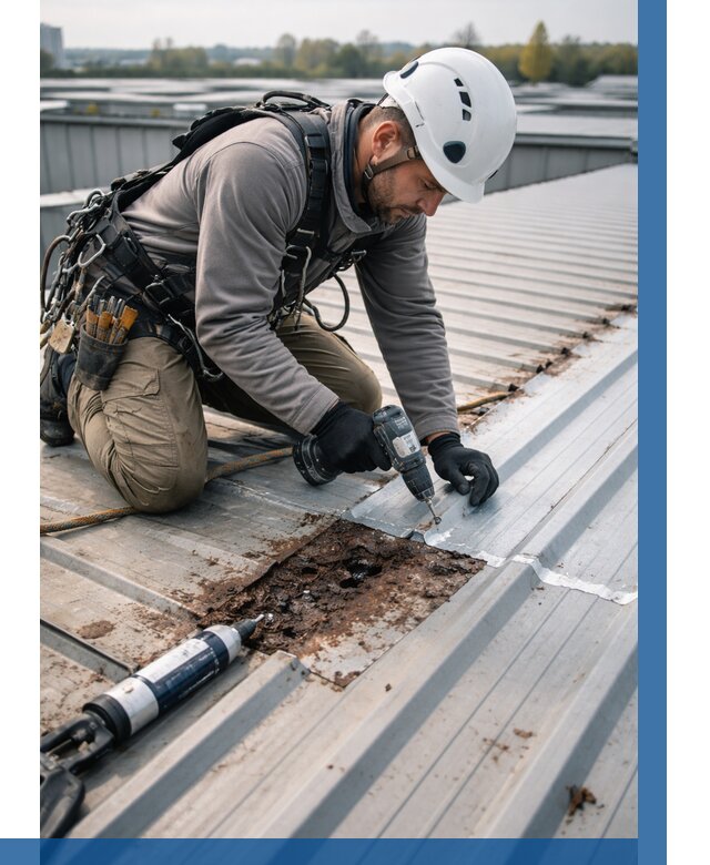 Ремонт профнастила на кровле в Глазове от 714 р. | ВЫСОТНИК-Глз