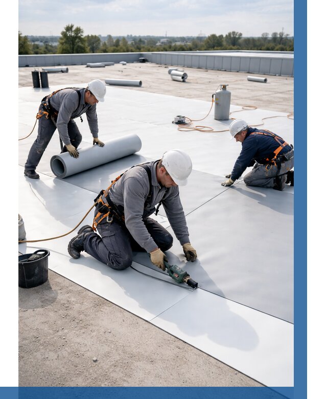 Монтаж мембранной кровли под ключ в Глазове от 1224 р. | ВЫСОТНИК-Глз