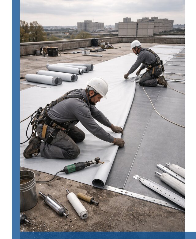 Монтаж мембранной кровли в Глазове для промышленных зданий