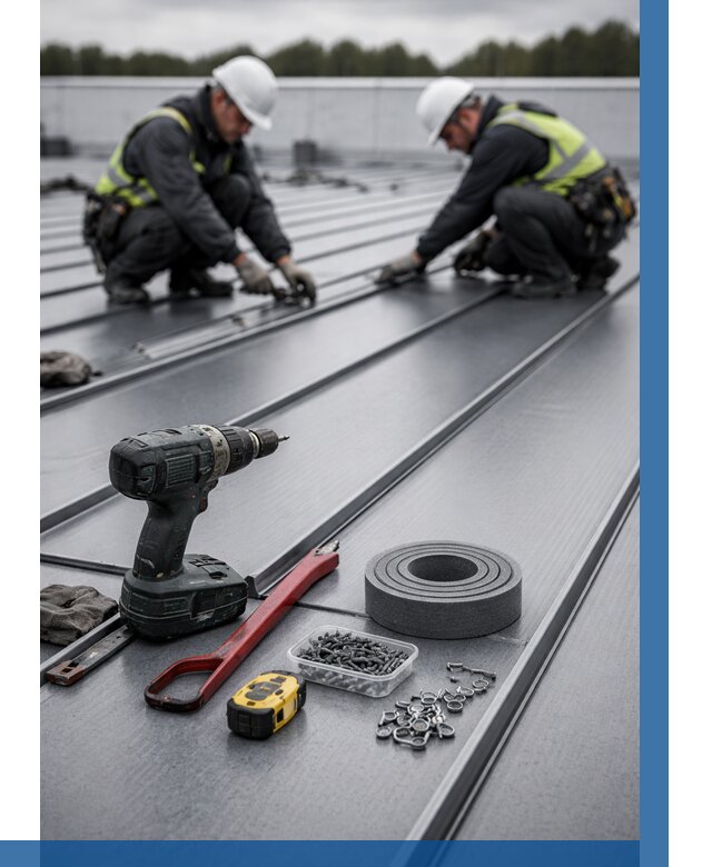 Монтаж фальцевой кровли в Глазове от 1837 р. | ВЫСОТНИК-Глз