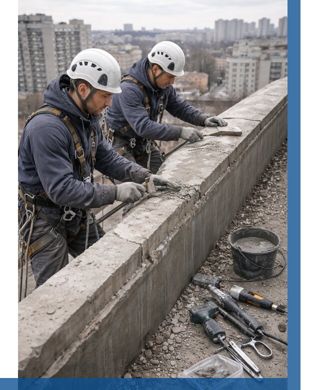 Ремонт парапета на кровле в Глазове от 1530 р. | ВЫСОТНИК-Глз