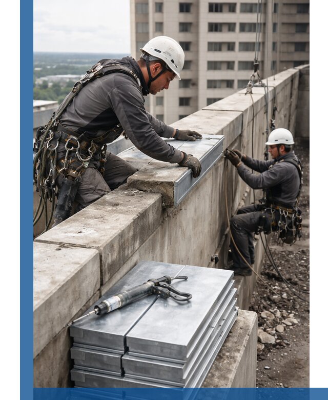 Замена парапетных крышек и установка новых в Глазове