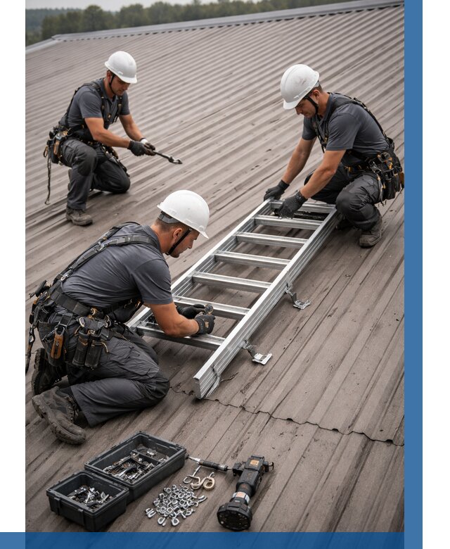 Монтаж кровельной лестницы в Глазове от 4591 р. | ВЫСОТНИК-Глз