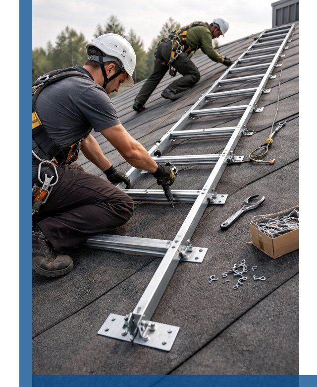 Профессиональный монтаж кровельной лестницы в Глазове под ключ