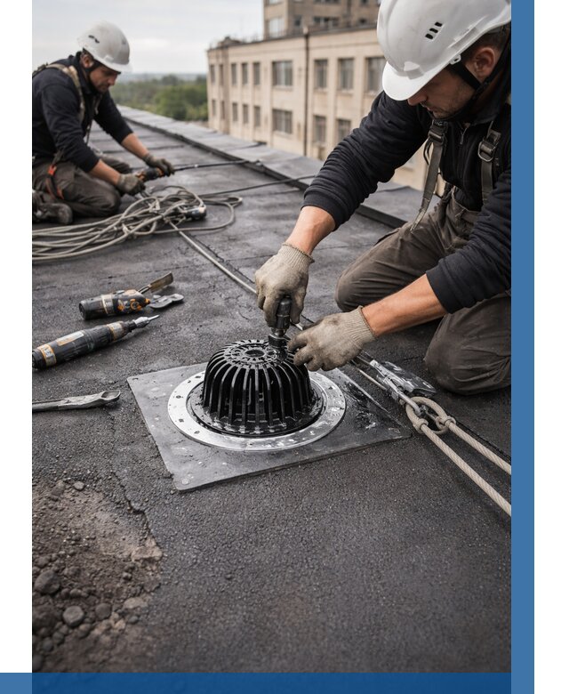 Установка водосточных воронок в Глазове цена от 3571 р. | ВЫСОТНИК-Глз