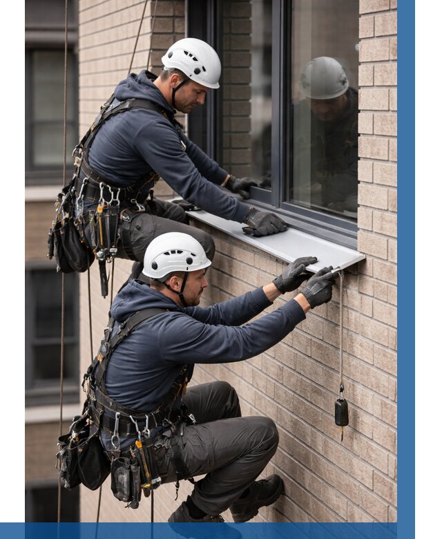 Монтаж оконных отливов под ключ в Глазове от 3571 р. | ВЫСОТНИК-Глз