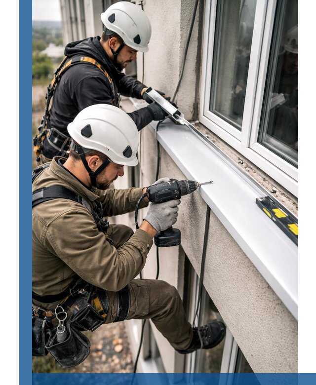 Профессиональный монтаж оконных отливов и отведения воды в Глазове