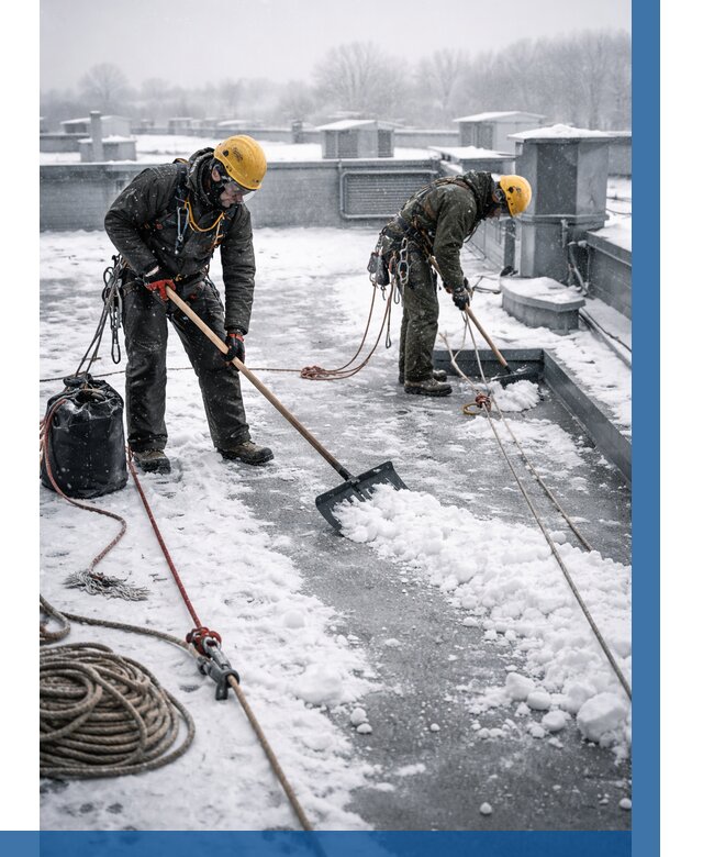 Очистка крыши от снега в Глазове от 7652 р. | ВЫСОТНИК-Глз