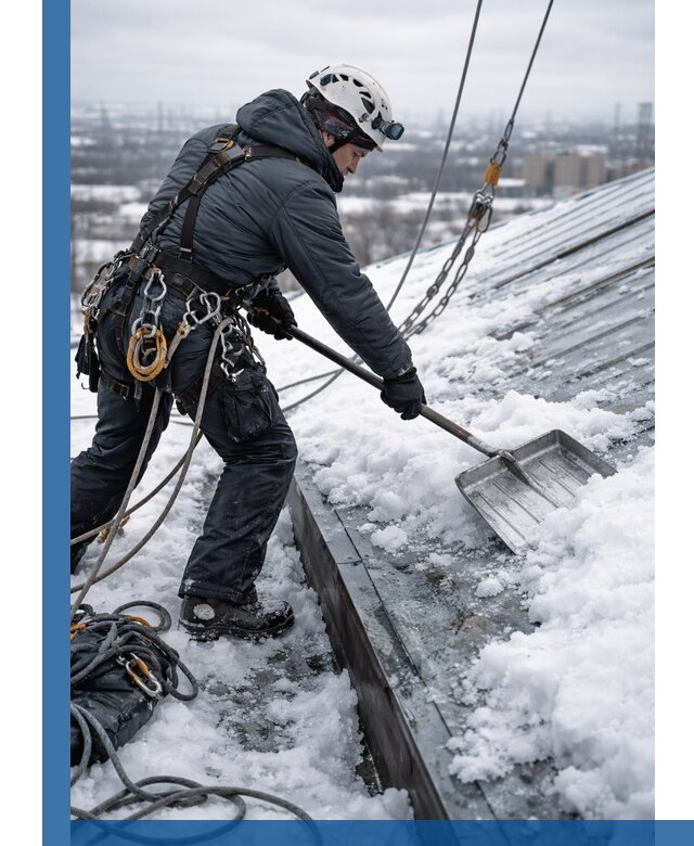 Профессиональная очистка кровли от снега и наледи в Глазове