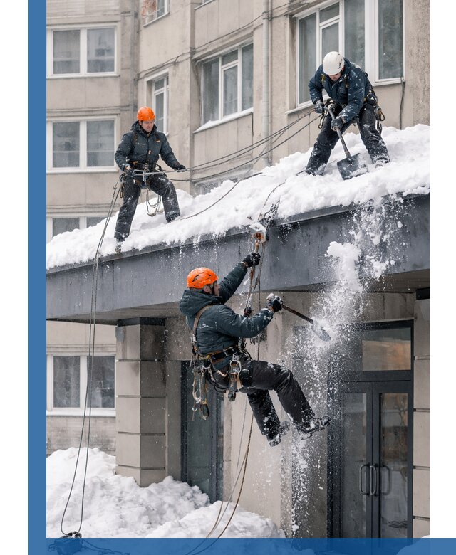 Безопасная очистка навесов от снега в Глазове круглогодично