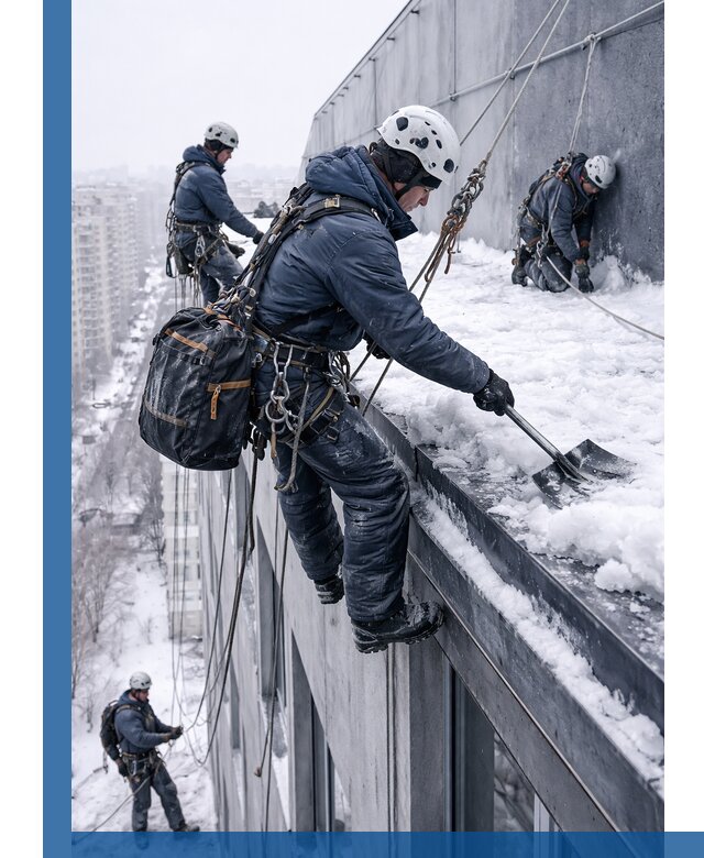 Абонентское обслуживание кровли зимой в Глазове регулярный уход