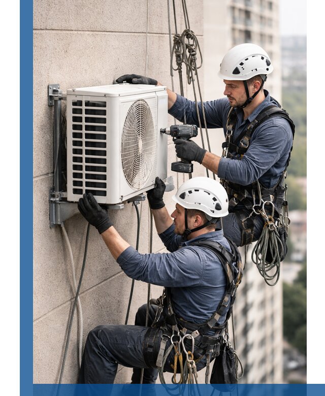 Монтаж внешнего блока кондиционера в Глазове установка и крепление