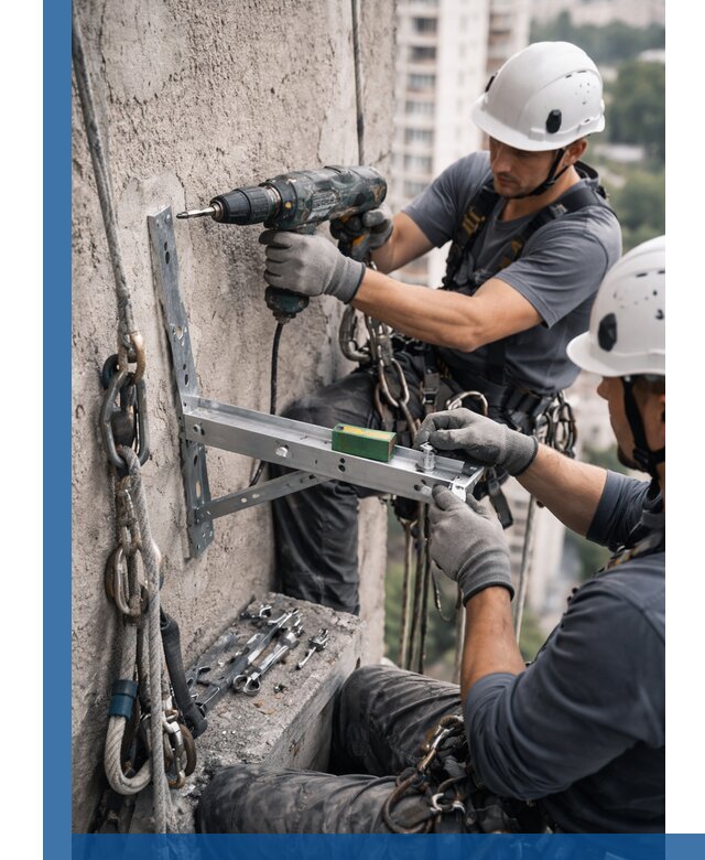 Установка кронштейнов кондиционера и крепежа в Глазове