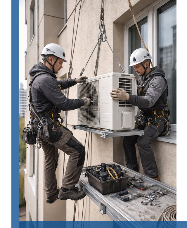 Перенос внешнего блока кондиционера в Глазове с монтажом и крепежом