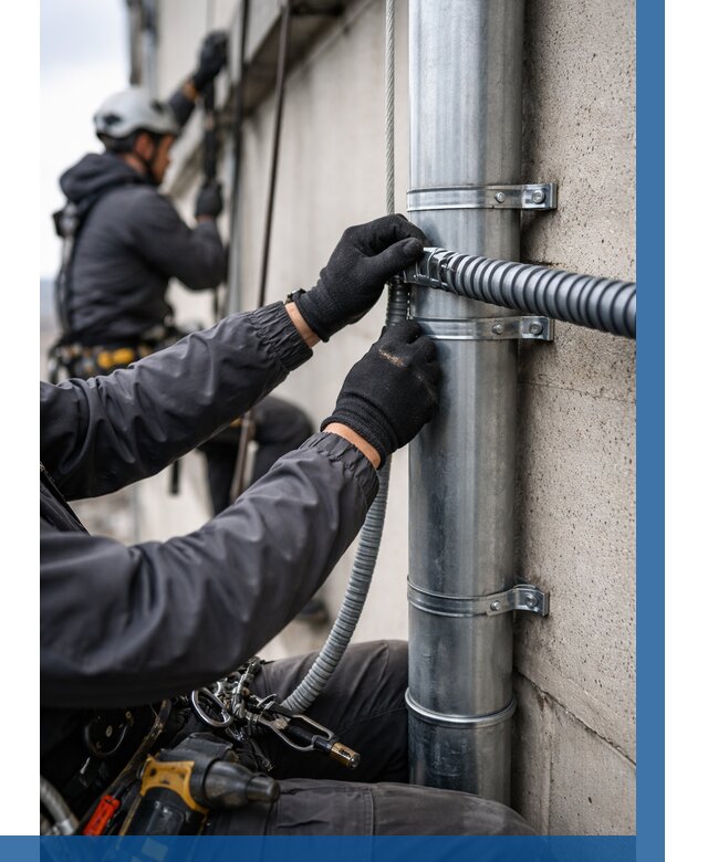 Монтаж гофры для кабеля в Глазове от 306 р. | ВЫСОТНИК-Глз