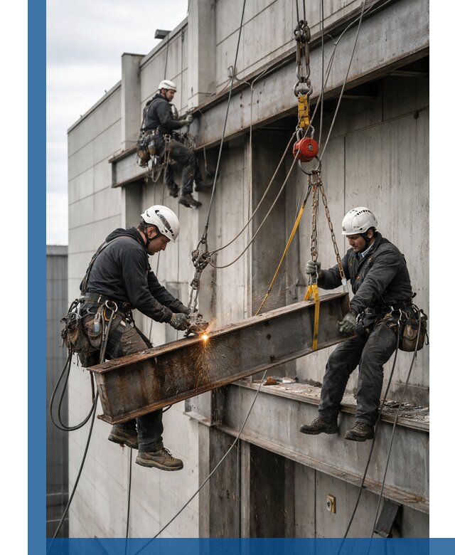 Демонтаж металлоконструкций на высоте в Глазове под ключ